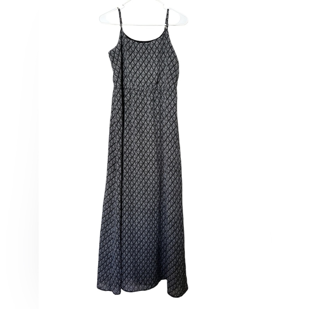 FOREVER 21 Womens Sleeveless Maxi Dress Black White Tribal Spaghetti Strap Small